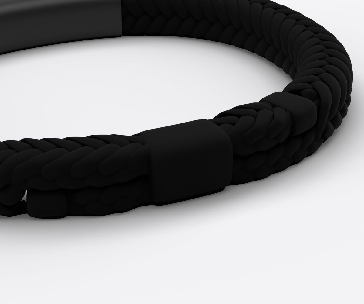The slider at the back of the strap, with the two ends overlapping through it
